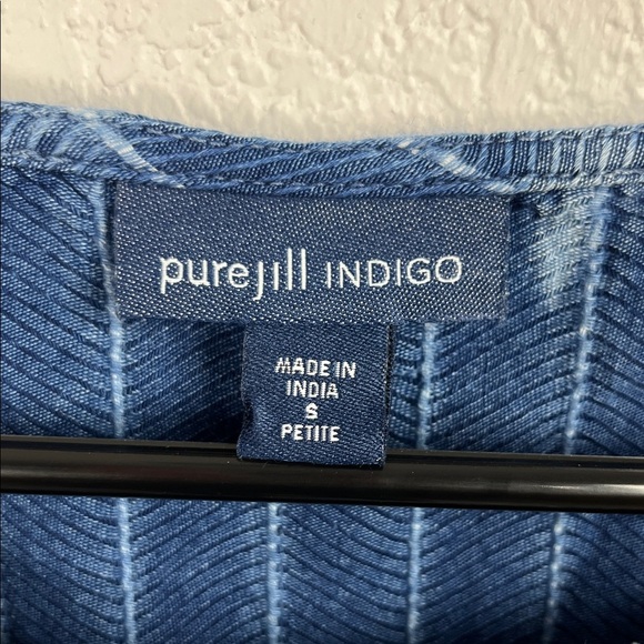 Pure Jill Indigo Women’s Navy Striped Sleeveless Midi Casual Dress Sz SP - Picture 4 of 9